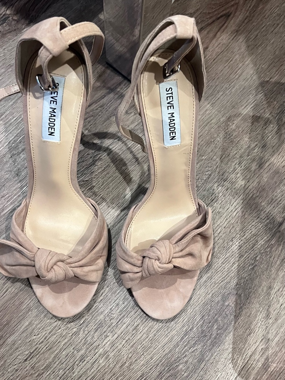 Steve Madden Blush Knot Front Ankle Strap Heels
